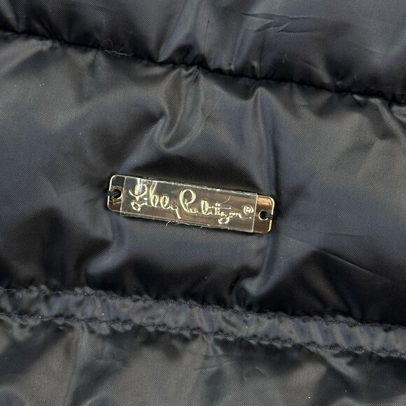 Lilly Pulitzer Vest Women's Medium Black Onyx Elana Full Zip Down Puffer NWT - Picture 14 of 15